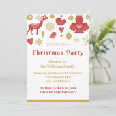 Noël Invitation Gold Red Nordic (Debout devant)