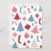 Noël Invitation mignon rose et bleu (Dos)