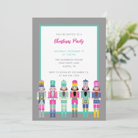 NOËL INVITATION NUTCRACKER ROSE (Debout devant)