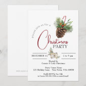 NOËL INVITATION PARTI, PINE CONE & SUCRE DE CANNE (Devant / Derrière)