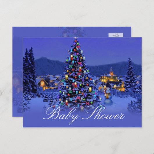 Noël, invitations à la douche nuptiale de vacances (Devant / Derrière)