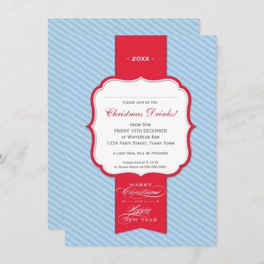 NOËL INVITATIONS DU PARTI :: lapel 5P (Devant / Derrière)