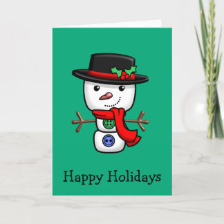 Noël Jolly Snowman Carte de vacances pliée