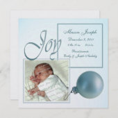 Noël Joy Baby Faire-part de naissance (Devant / Derrière)