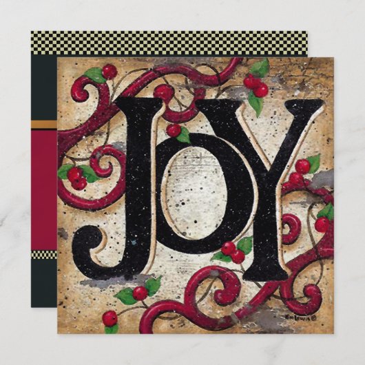 Noël Joy ~ Invitations Holiday (Devant / Derrière)