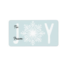 Noël JOY Snowflake Étiquette cadeau