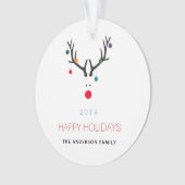 Noël joyeuses vacances drôle rennes blanc rouge (devant)