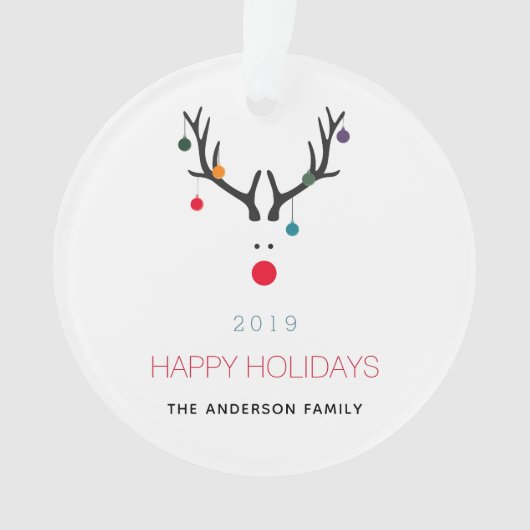 Noël joyeuses vacances drôle rennes blanc rouge (devant)