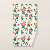 Noël Joyeux elfe avec Motif cadeau (Serviette à main)