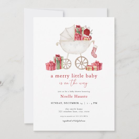 Noël Joyeux Petit Baby shower Invitation (Devant)