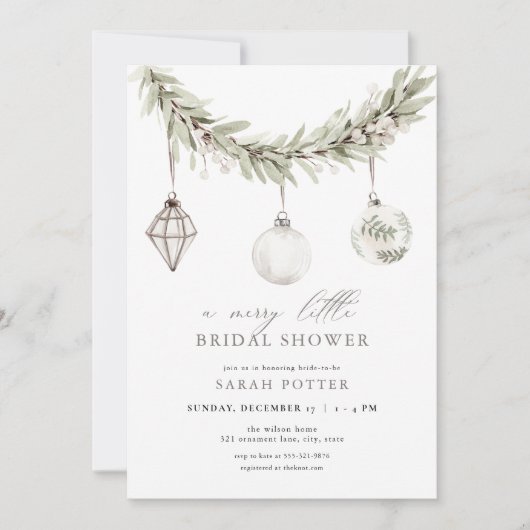 Noël Joyeux Petite Douche nuptiale Invitation (Devant)