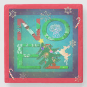 Noel Kerstmis Stenen Onderzetter (Voorkant)