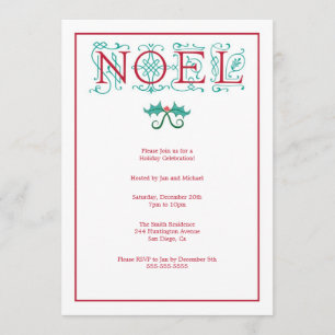 Noel Kerstparty Vakantie Uitnodiging