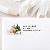 Noël Kitten Étiquettes de adresse (En situation)