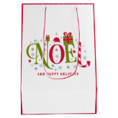 Noel kleurrijke en leuke typografie ontslag medium cadeauzakje (Achterkant)