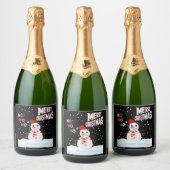 Noël Le Snowman Sparkling Vin Étiquette (Bouteilles)