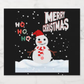 Noël Le Snowman Sparkling Vin Étiquette (Étiquettes simples)