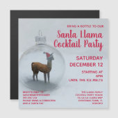 Noël Llama Cocktail Party Invitation magnétique (Devant / Derrière)
