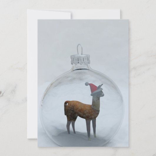 Noël Llama Fête Invitation (Dos)