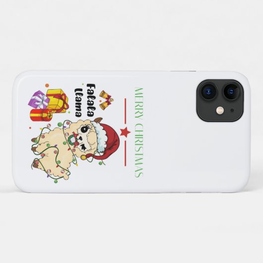 Noël Llama iPhone 11 Coque (Dos (Horizontal))