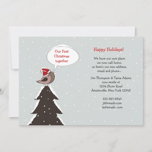 Noël Lovebirds Vacances Faire-part de déménagement (Devant)