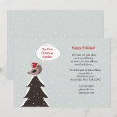 Noël Lovebirds Vacances Faire-part de déménagement (Devant / Derrière)