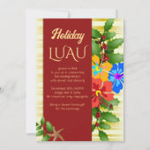 Noël Luau Hibiscus Holly Party Invitation (Devant)
