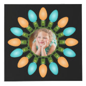 Noel Lumières Cercle orange et bleu Cube photo (Devant)