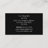 Noël Lumières rayures carte de visite noir (Dos)