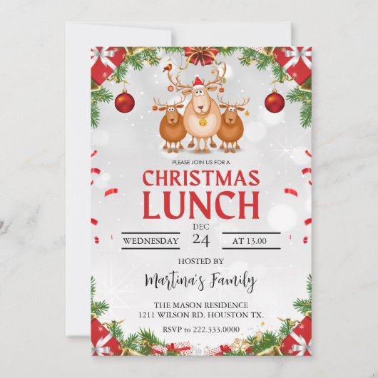 Noël Lunch Invitations Brunch de Noël (Devant)
