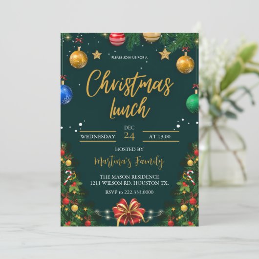 Noël Lunch Invitations Brunch de Noël (Debout devant)