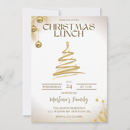 Noël Lunch Invitations Brunch de Noël (Devant)