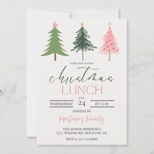 Noël Lunch Invitations Brunch de Noël (Devant)