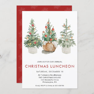 Noël Luncheon Pine Tree Invitation de vacances