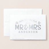 Noël M. & Mme mariage faire-part feuille photo (Derrière avec enveloppe)
