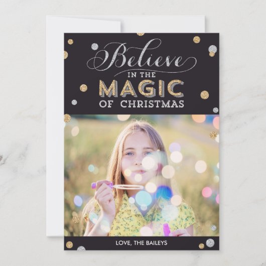 Noël magique Cartes photos de vacances - Noir (Devant)