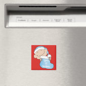 Noël Magnet Carré Baby's First Christmas/Blu (In Situ (Lave-vaisselle))