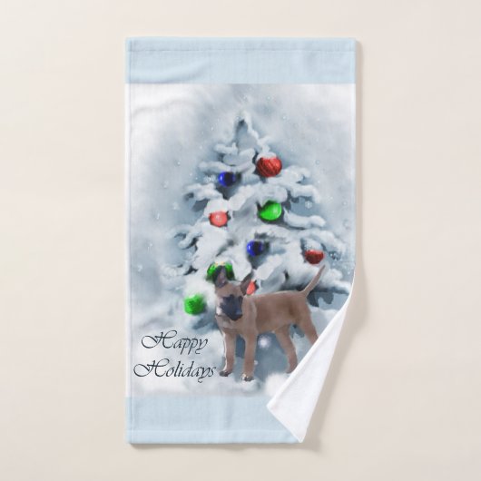 Noël Malinois belge (Serviette à main)