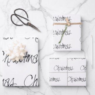 Noël manuscrit en papier d'enveloppement noir