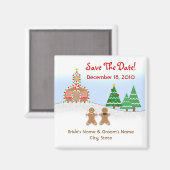 Noël / Mariage d'hiver Enregistrer la date Magnet (Recto/Verso)