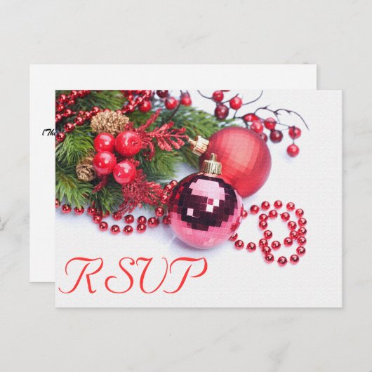 Noël Mariage d'hiver RSVP Carte postale (Devant / Derrière)