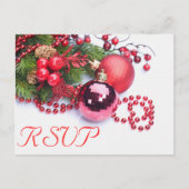 Noël Mariage d'hiver RSVP Carte postale (Devant)