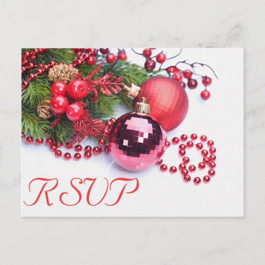 Noël Mariage d'hiver RSVP Carte postale (Devant)
