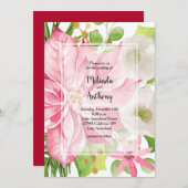 Noël Mariage Floral Invitation (Devant / Derrière)
