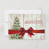Noel Mariage RSVP Arbre, Lumières et Ruban Rouge (Dos)