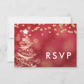 Noel Mariage RSVP Sparkle Tree Red Gold (Dos)