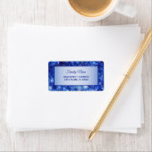 Noël Marine Blue Sparkle Étiquette (En situation)