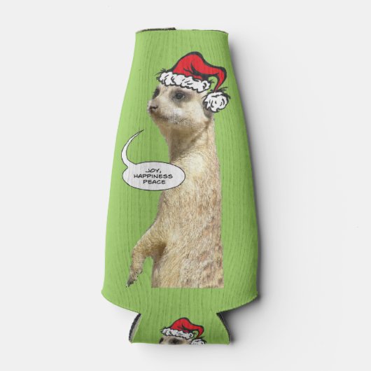 Noël Meerkat Bouteille personnalisable Glacière e (Devant)