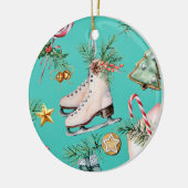 Noël Mer Vert Cookies Pins Patinage Ornement (Gauche)