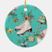 Noël Mer Vert Cookies Pins Patinage Ornement (Dos)